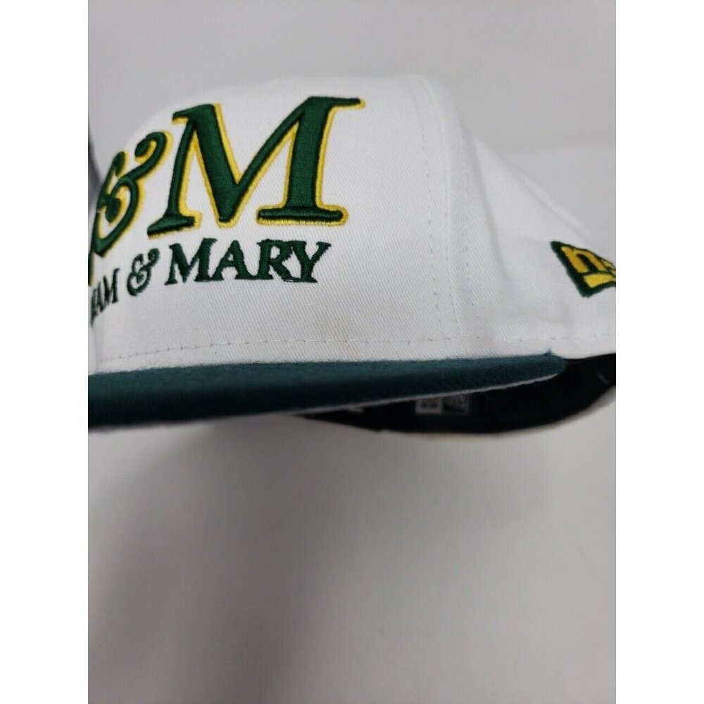 William & Mary New Era 59Fifty Fitted Hat Cap 7 3/8 Logo Green Tribe College - Picture 13 of 13